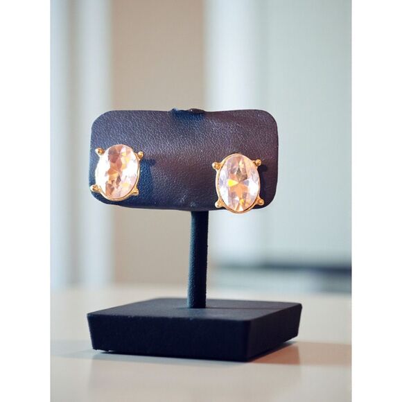 Chunky Statement Necklace & Earrings Set – Silver Tone, Clear Crystal Rhinestone - Picture 4 of 6